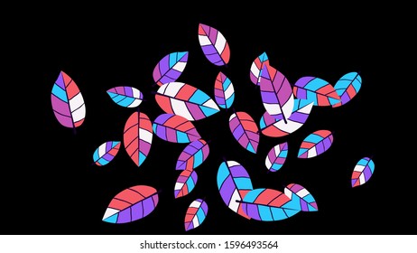 Cute  Pattern with Leaves for Greeting Card or Poster. Vector Background for Spring or Summer Design.
