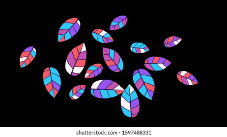 Cute  Pattern with Leaves for Greeting Card or Poster. Vector Background for Spring or Summer Design.
