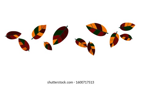 Cute  Pattern with Leaves for Greeting Card or Poster. Vector Background for Spring or Summer Design.
