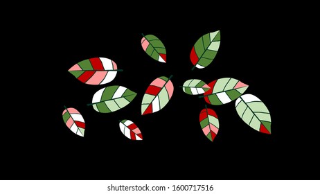 Cute  Pattern with Leaves for Greeting Card or Poster. Vector Background for Spring or Summer Design.
