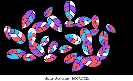Cute  Pattern with Leaves for Greeting Card or Poster. Vector Background for Spring or Summer Design.
