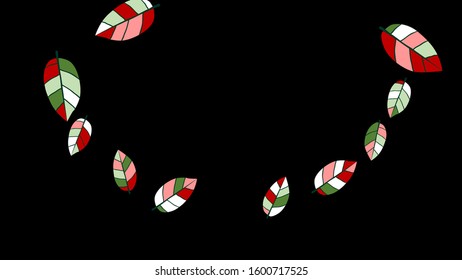 Cute  Pattern with Leaves for Greeting Card or Poster. Vector Background for Spring or Summer Design.

