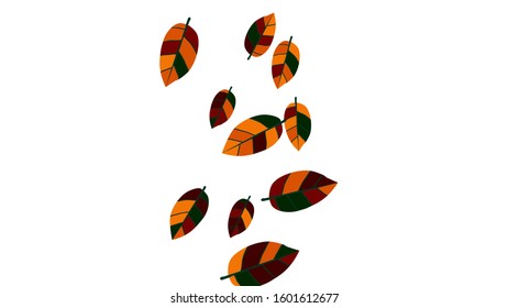 Cute  Pattern with Leaves for Greeting Card or Poster. Vector Background for Spring or Summer Design.
