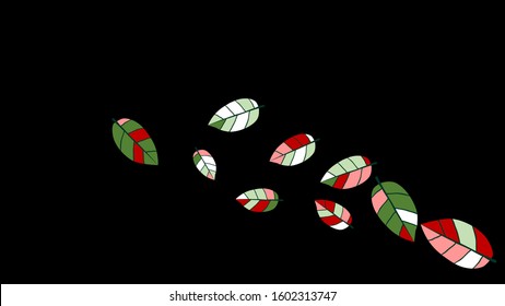 Cute  Pattern with Leaves for Greeting Card or Poster. Vector Background for Spring or Summer Design.
