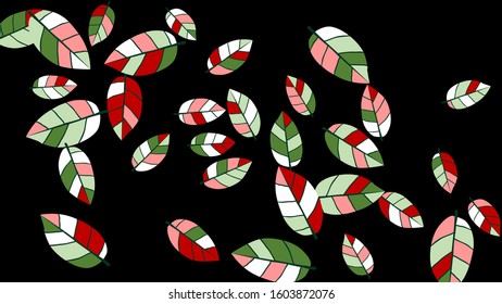 Cute  Pattern with Leaves for Greeting Card or Poster. Vector Background for Spring or Summer Design.
