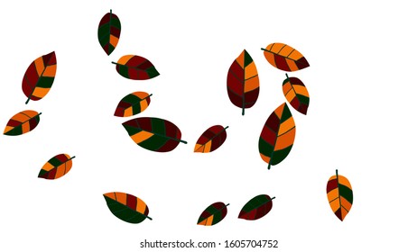 Cute  Pattern with Leaves for Greeting Card or Poster. Vector Background for Spring or Summer Design.
