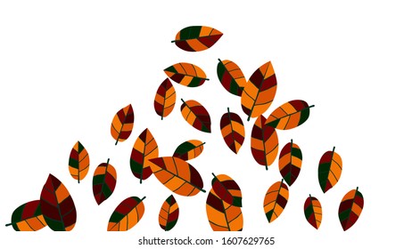 Cute  Pattern with Leaves for Greeting Card or Poster. Vector Background for Spring or Summer Design.

