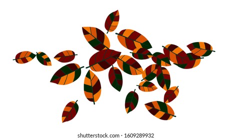 Cute  Pattern with Leaves for Greeting Card or Poster. Vector Background for Spring or Summer Design.
