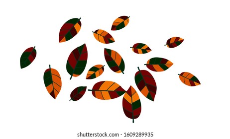 Cute  Pattern with Leaves for Greeting Card or Poster. Vector Background for Spring or Summer Design.
