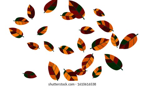 Cute  Pattern with Leaves for Greeting Card or Poster. Vector Background for Spring or Summer Design.
