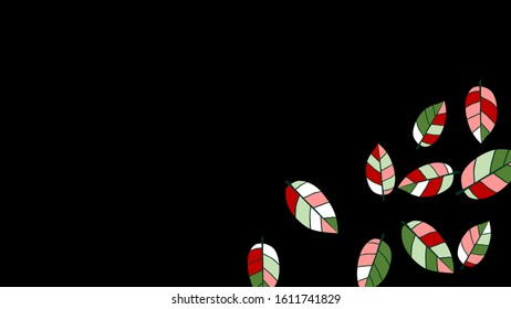 Cute  Pattern with Leaves for Greeting Card or Poster. Vector Background for Spring or Summer Design.
