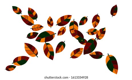 Cute  Pattern with Leaves for Greeting Card or Poster. Vector Background for Spring or Summer Design.
