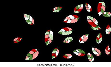 Cute  Pattern with Leaves for Greeting Card or Poster. Vector Background for Spring or Summer Design.
