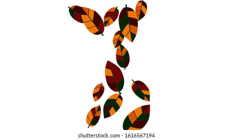 Cute  Pattern with Leaves for Greeting Card or Poster. Vector Background for Spring or Summer Design.
