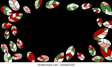 Cute  Pattern with Leaves for Greeting Card or Poster. Vector Background for Spring or Summer Design.
