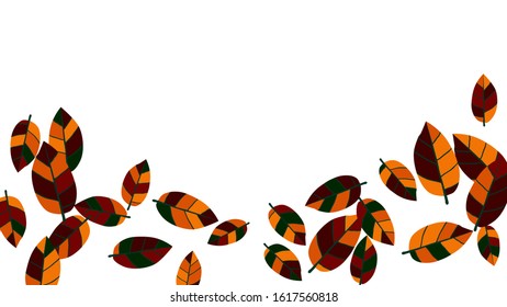 Cute  Pattern with Leaves for Greeting Card or Poster. Vector Background for Spring or Summer Design.
