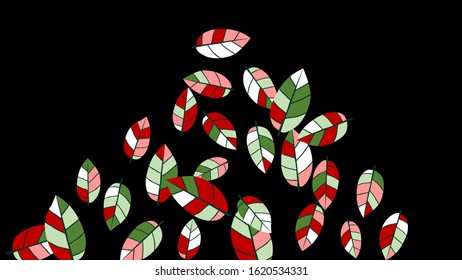 Cute  Pattern with Leaves for Greeting Card or Poster. Vector Background for Spring or Summer Design.
