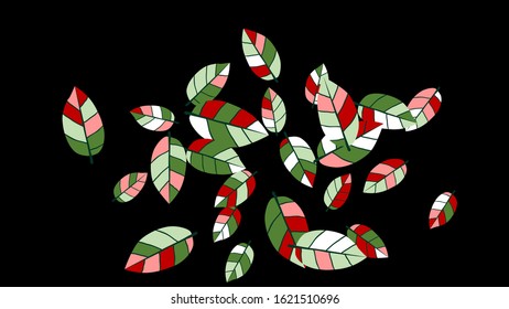 Cute  Pattern with Leaves for Greeting Card or Poster. Vector Background for Spring or Summer Design.
