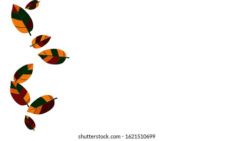 Cute  Pattern with Leaves for Greeting Card or Poster. Vector Background for Spring or Summer Design.
