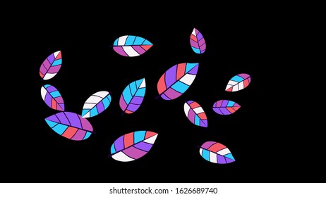 Cute  Pattern with Leaves for Greeting Card or Poster. Vector Background for Spring or Summer Design.
