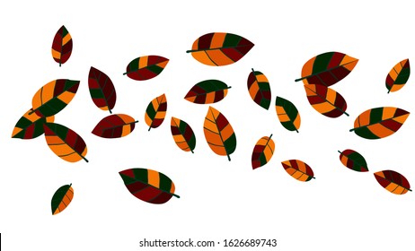 Cute  Pattern with Leaves for Greeting Card or Poster. Vector Background for Spring or Summer Design.

