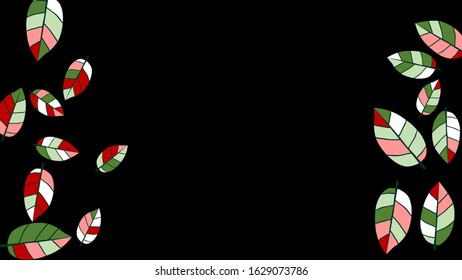 Cute  Pattern with Leaves for Greeting Card or Poster. Vector Background for Spring or Summer Design.
