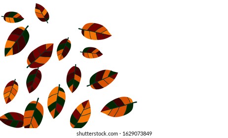 Cute  Pattern with Leaves for Greeting Card or Poster. Vector Background for Spring or Summer Design.
