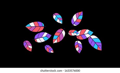 Cute  Pattern with Leaves for Greeting Card or Poster. Vector Background for Spring or Summer Design.

