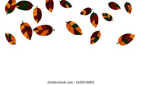 Cute  Pattern with Leaves for Greeting Card or Poster. Vector Background for Spring or Summer Design.
