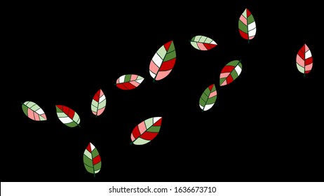 Cute  Pattern with Leaves for Greeting Card or Poster. Vector Background for Spring or Summer Design.
