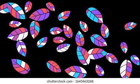 Cute  Pattern with Leaves for Greeting Card or Poster. Vector Background for Spring or Summer Design.
