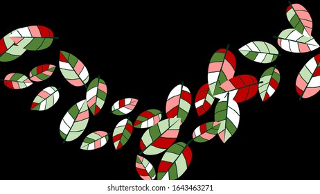Cute  Pattern with Leaves for Greeting Card or Poster. Vector Background for Spring or Summer Design.
