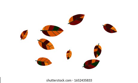 Cute  Pattern with Leaves for Greeting Card or Poster. Vector Background for Spring or Summer Design.
