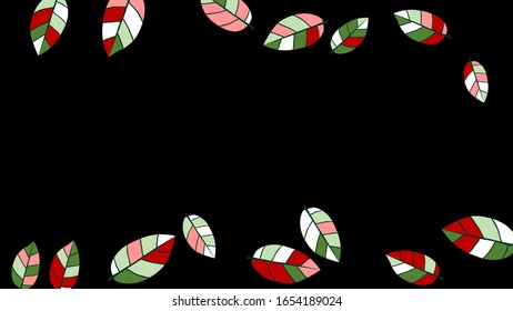 Cute  Pattern with Leaves for Greeting Card or Poster. Vector Background for Spring or Summer Design.
