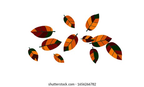 Cute  Pattern with Leaves for Greeting Card or Poster. Vector Background for Spring or Summer Design.
