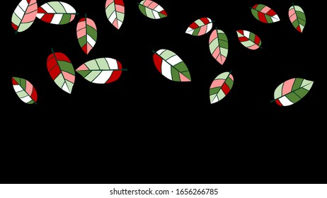Cute  Pattern with Leaves for Greeting Card or Poster. Vector Background for Spring or Summer Design.
