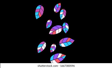 Cute  Pattern with Leaves for Greeting Card or Poster. Vector Background for Spring or Summer Design.
