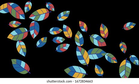 Cute  Pattern with Leaves for Greeting Card or Poster. Vector Background for Spring or Summer Design.
