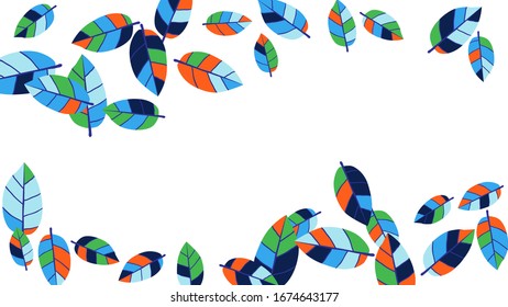 Cute  Pattern with Leaves for Greeting Card or Poster. Vector Background for Spring or Summer Design.
