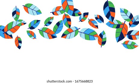 Cute  Pattern with Leaves for Greeting Card or Poster. Vector Background for Spring or Summer Design.
