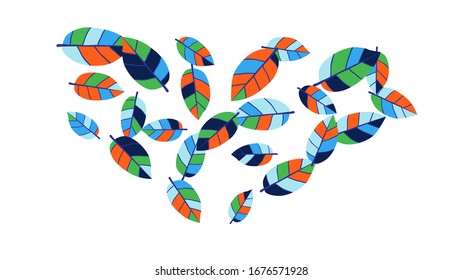 Cute  Pattern with Leaves for Greeting Card or Poster. Vector Background for Spring or Summer Design.
