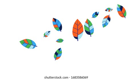 Cute  Pattern with Leaves for Greeting Card or Poster. Vector Background for Spring or Summer Design.
