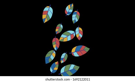 Cute  Pattern with Leaves for Greeting Card or Poster. Vector Background for Spring or Summer Design.
