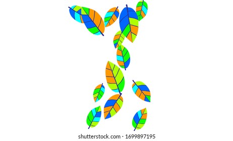Cute  Pattern with Leaves for Greeting Card or Poster. Vector Background for Spring or Summer Design.
