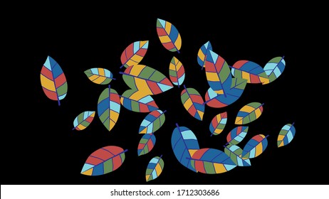 Cute  Pattern with Leaves for Greeting Card or Poster. Vector Background for Spring or Summer Design.
