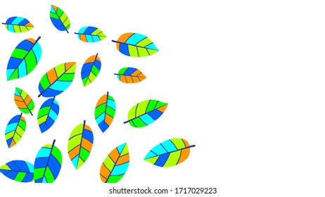 Cute  Pattern with Leaves for Greeting Card or Poster. Vector Background for Spring or Summer Design.
