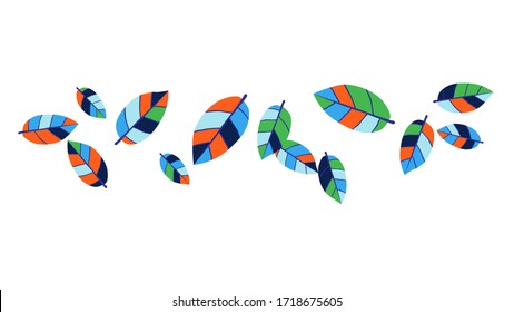 Cute Muster mit Blättern für Grußkarte oder Poster. Vektorhintergrund für Frühjahr- oder Sommerdesign.
