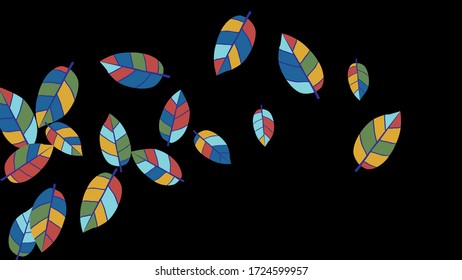 Cute  Pattern with Leaves for Greeting Card or Poster. Vector Background for Spring or Summer Design.
