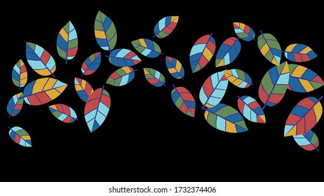 Cute Muster mit Blättern für Grußkarte oder Poster. Vector Hintergrund für Frühjahr oder Sommer Design.
