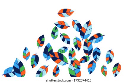 Cute  Pattern with Leaves for Greeting Card or Poster. Vector Background for Spring or Summer Design.
